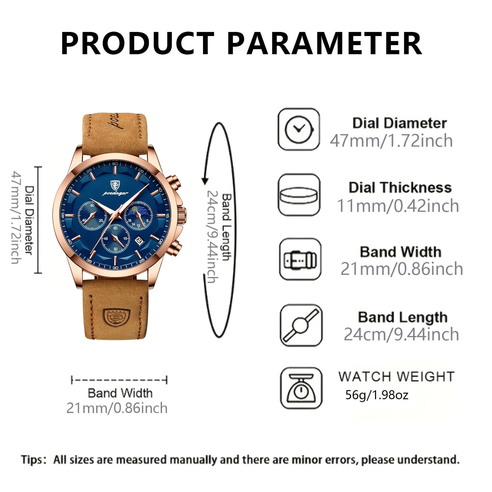 Montre à quartz hommes ( coffret non inclus ) MAEJORKEN
