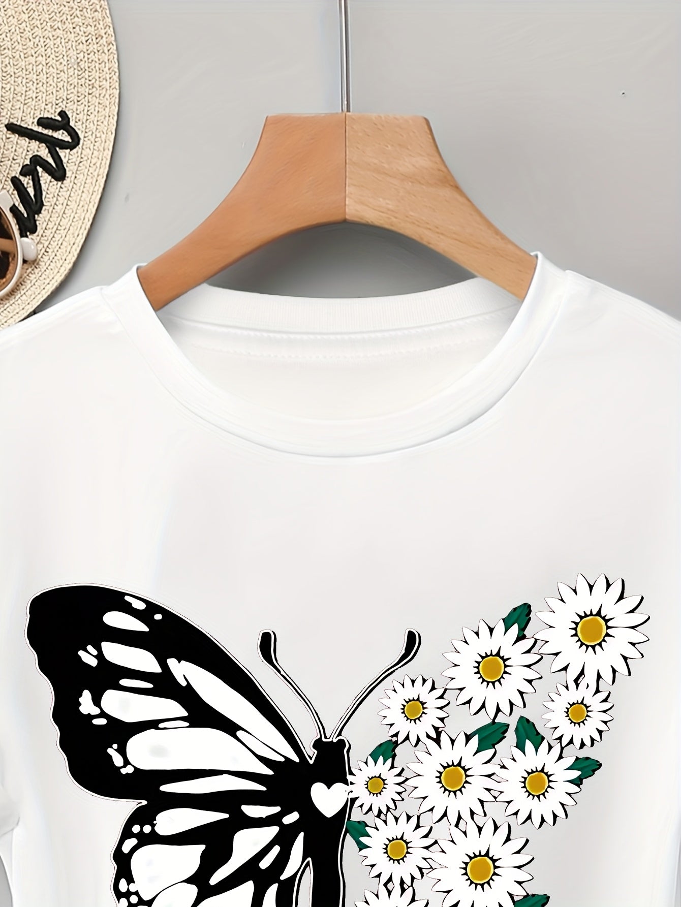 Pull à manches longues femme 100% coton imprimé papillon du S au 2XL