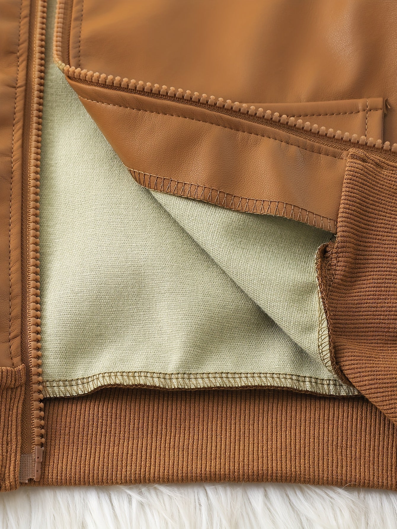 New Trendy Outfit for Boys: Brown Leather Jacket Paired with Black Cargo Pants. Simple Yet Stylish, The Leather Jacket Has a Quality Feel While The Cargo Pants Are Cool And Trendy. The Color Combination Is Harmonious And Fash MAEJORKEN