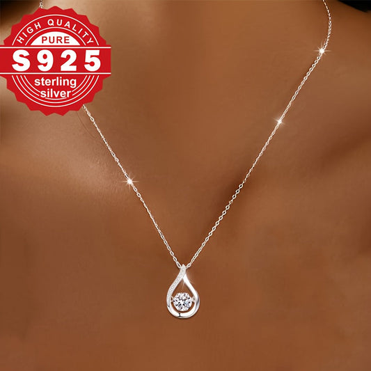 Luxueux collier pendentif en argent avec zircone cubique scintillant ( coffret non inclus ) MAEJORKEN