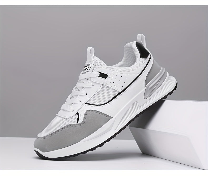 Men's Breathable Mesh Running Sneakers - Lightweight Casual Sneakers with Non-Slip PVC Sole, Lace-Up Design for Everyday & Outdoor Wear, Everyday Shoes | Unisex Sneakers | Comfortable Fit MAEJORKEN