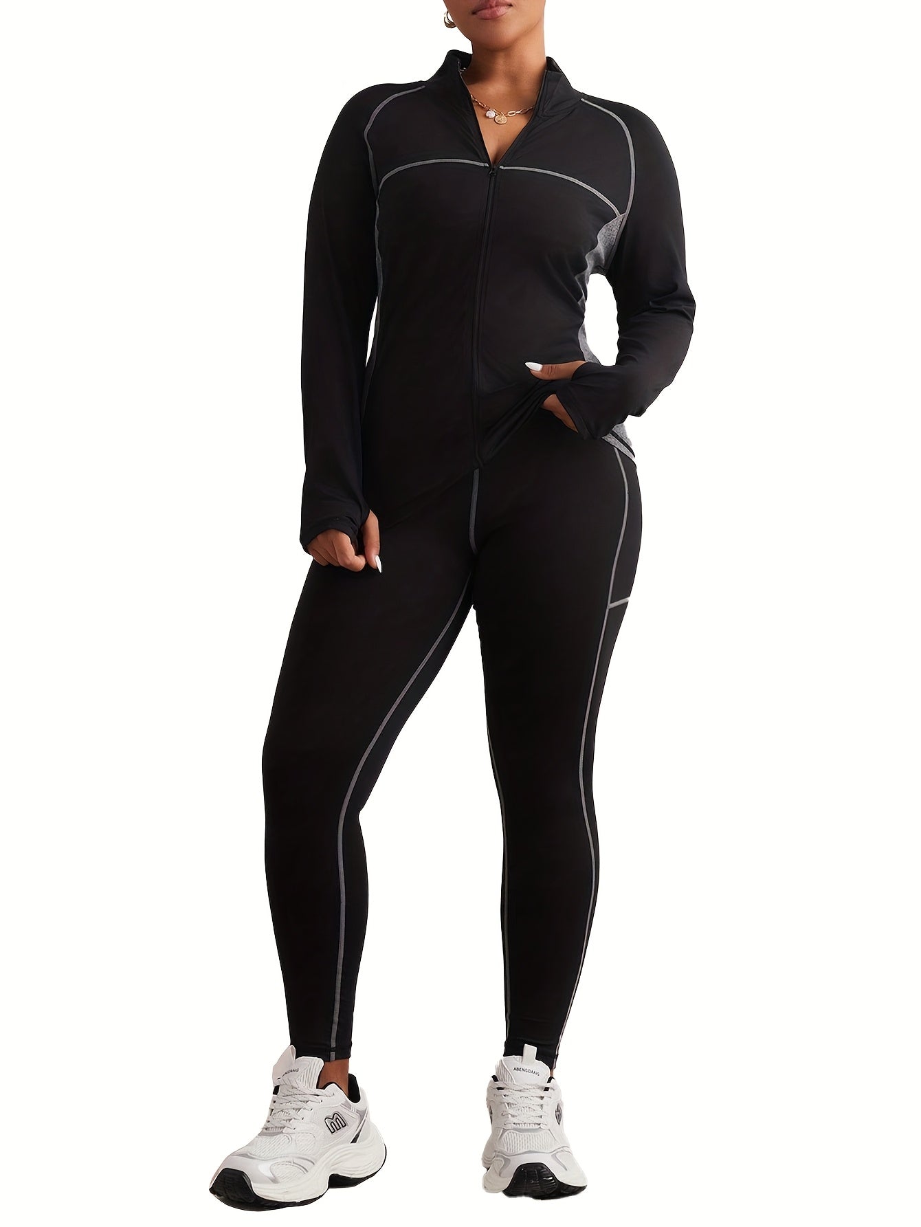 Ensemble veste zippées et leggins grande taille du XL au 4XL MAEJORKEN