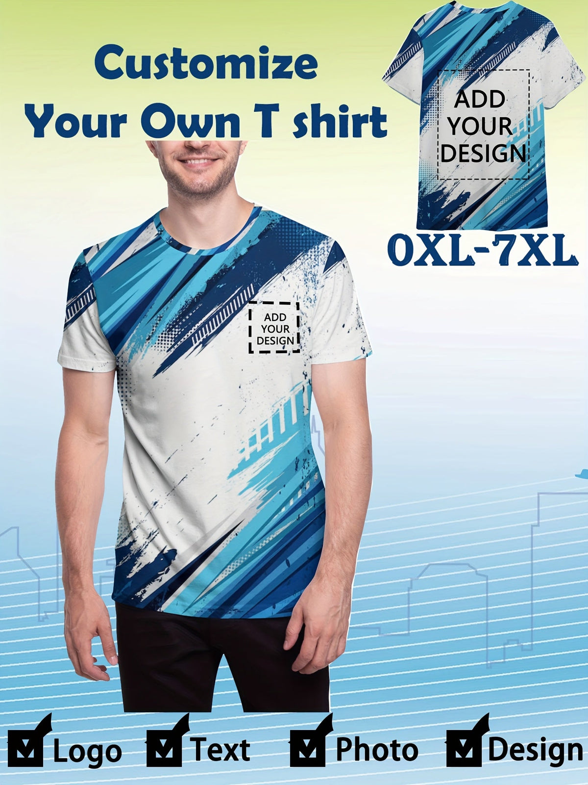 T-shirt imprimé personnalisable grande taille du 4XL au 8XL MAEJORKEN