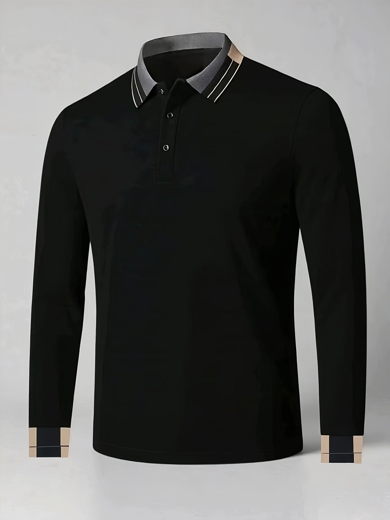 Pull à col boutonné à manches longues du S au 2XL