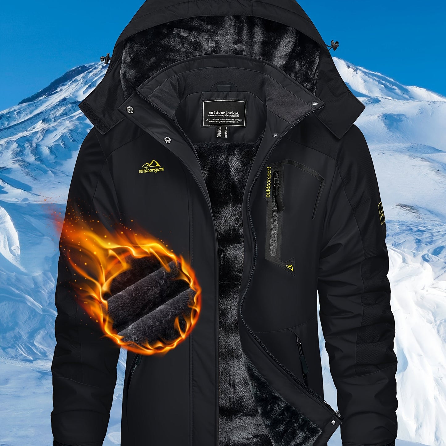 TACVASEN Women'S Winter Ski Jacket - Warm Fleece Lined, Detachable Hooded Coat with Zipper Pockets, Heavy Weight Thick Outdoor Coat for, Camping, Climbing, Travel & Snowboarding, Gear | Hooded Jacket | Zippered Jacket MAEJORKEN