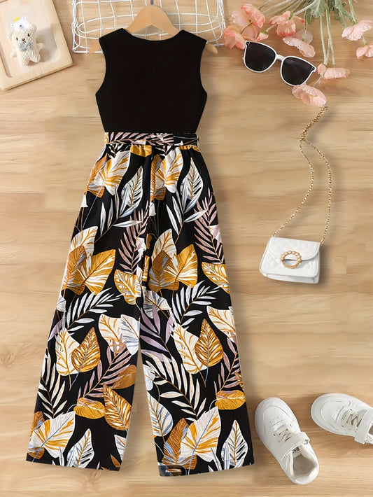 Ensemble 2pièces fille pantalon large et débardeur du 7 au 16 ans