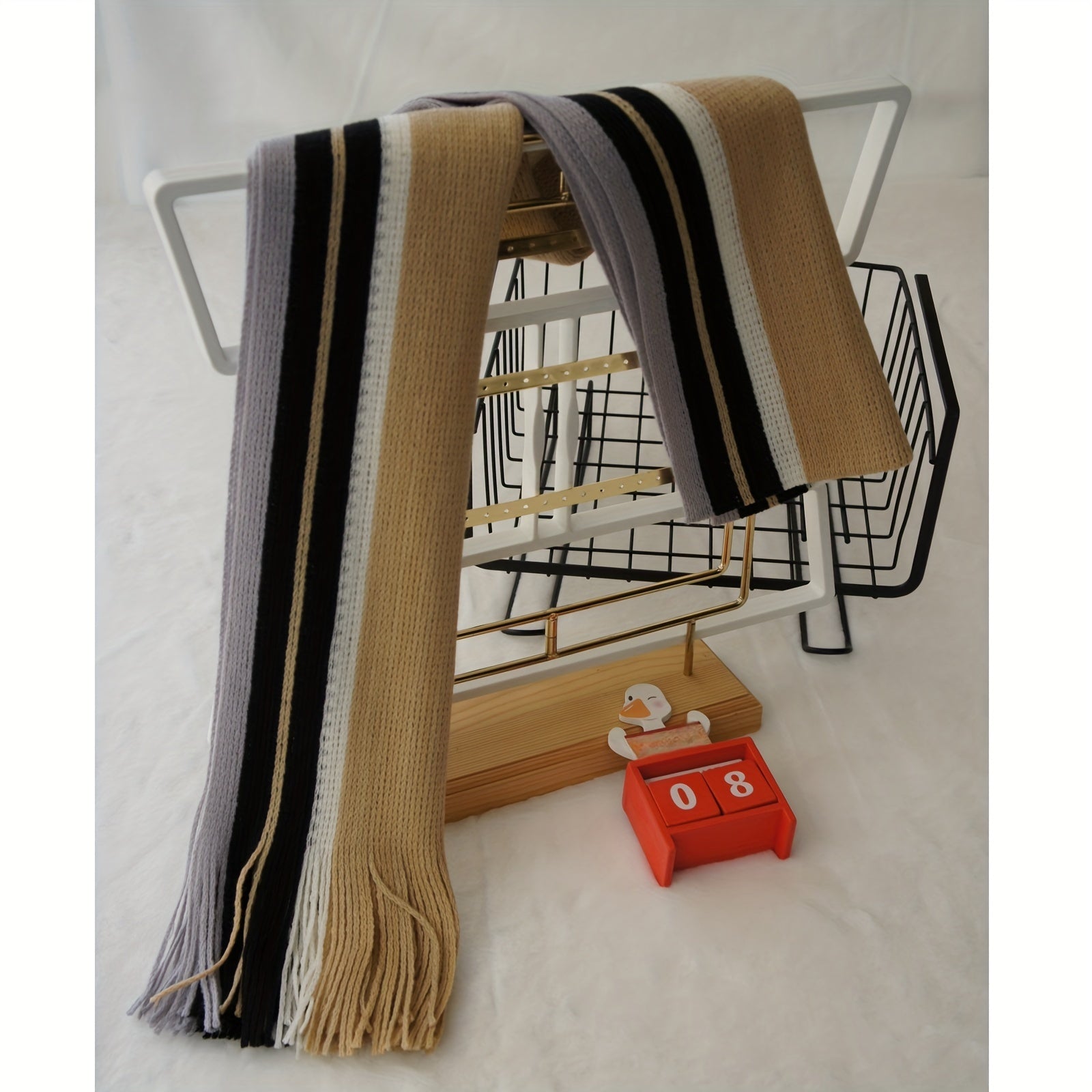 Echarpe élégante en tricot rayé - acrylique chaud MAEJORKEN