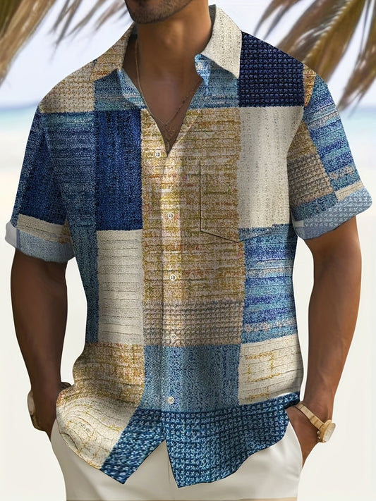 Chemise à manches courtes imprimé géométrique grande taille du XL au 10 XL MAEJORKEN