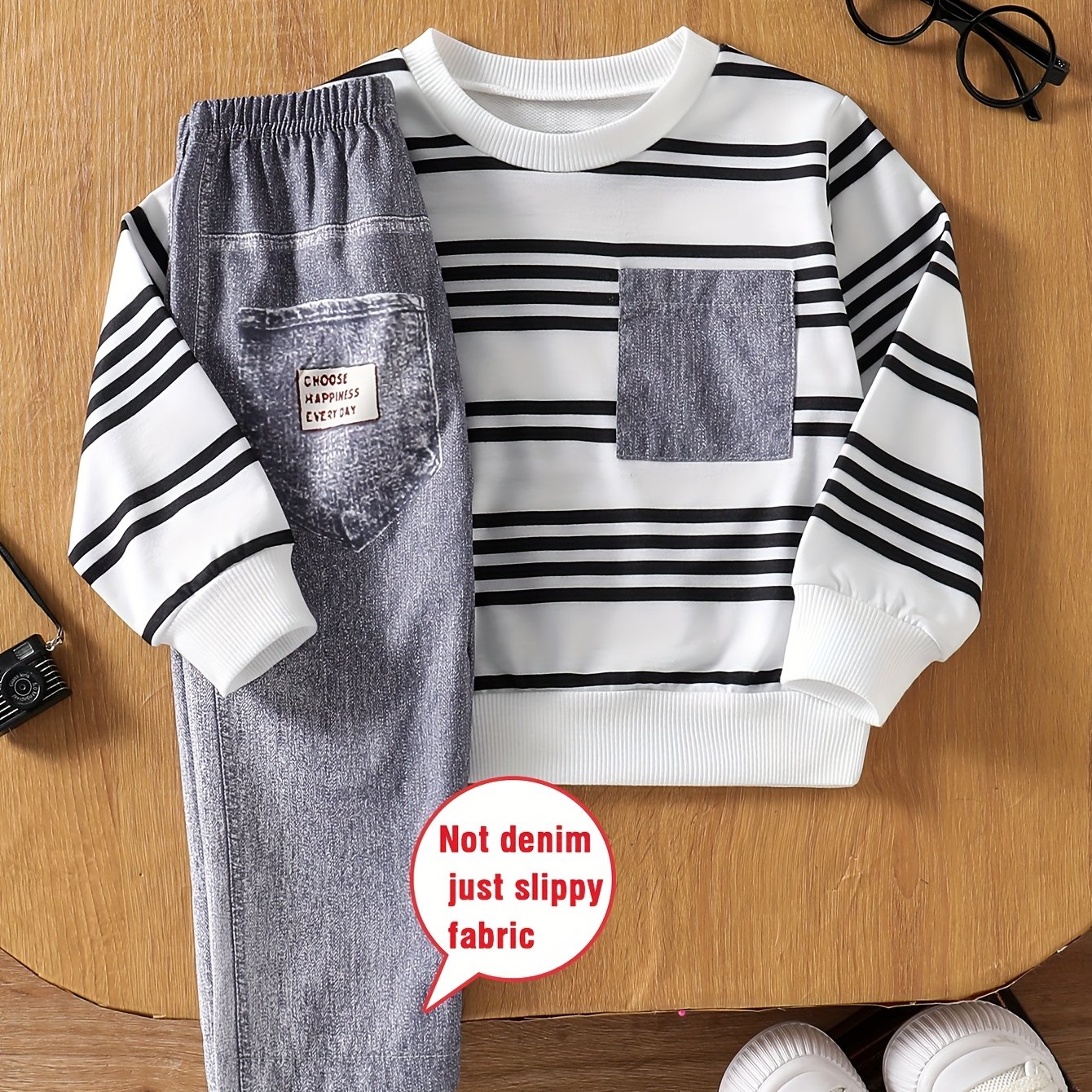 Ensemble t-shirt rayée à manches longues et pantalon garçons du 6 mois au3 ans MAEJORKEN