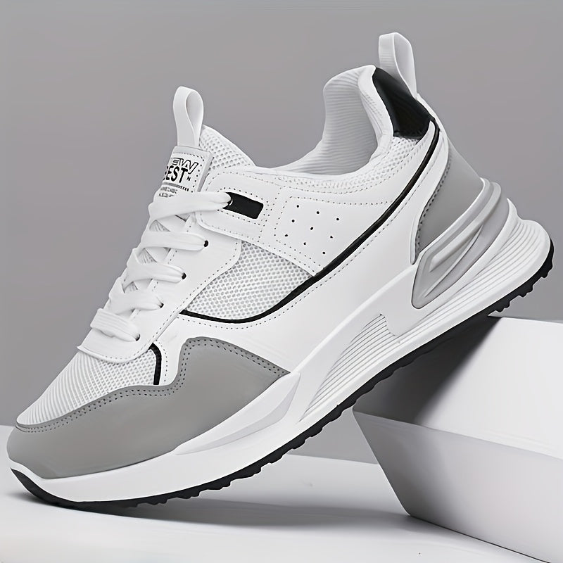 Men's Breathable Mesh Running Sneakers - Lightweight Casual Sneakers with Non-Slip PVC Sole, Lace-Up Design for Everyday & Outdoor Wear, Everyday Shoes | Unisex Sneakers | Comfortable Fit MAEJORKEN