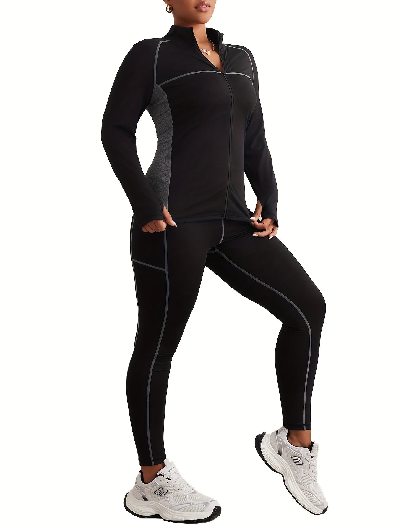 Ensemble veste zippées et leggins grande taille du XL au 4XL MAEJORKEN