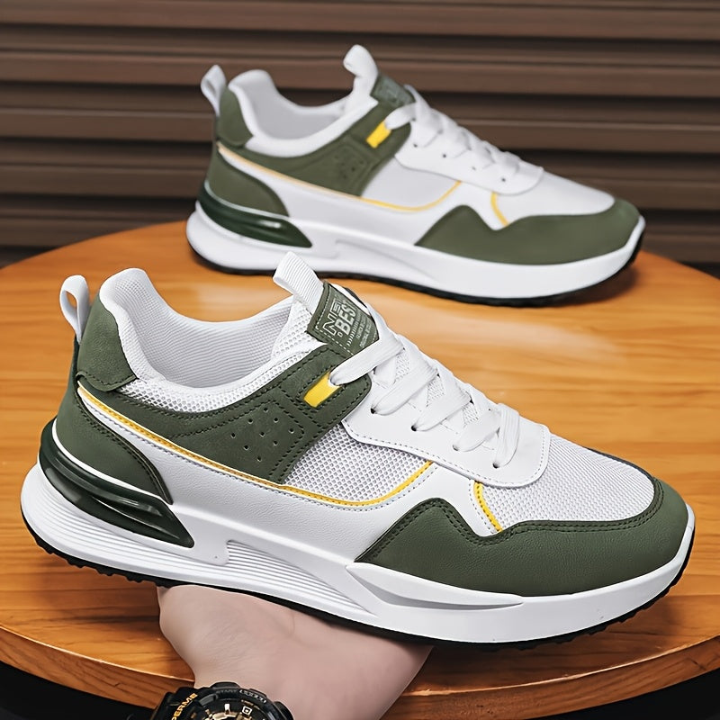 Men's Breathable Mesh Running Sneakers - Lightweight Casual Sneakers with Non-Slip PVC Sole, Lace-Up Design for Everyday & Outdoor Wear, Everyday Shoes | Unisex Sneakers | Comfortable Fit MAEJORKEN