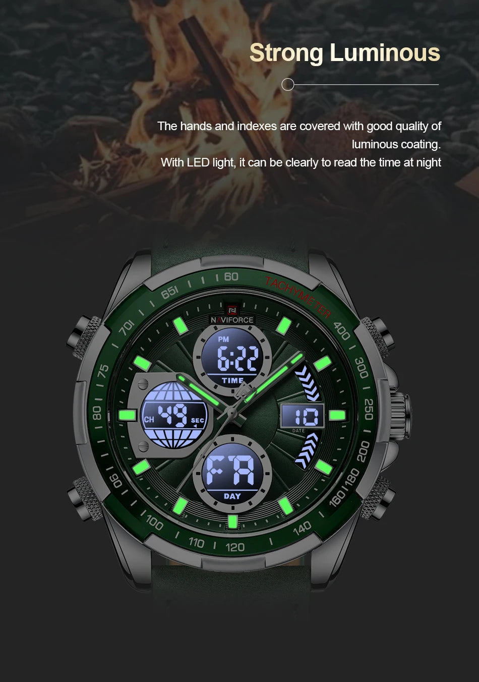 NAVIFORCE montre militaire pour hommes chronographe multifonction sport 3ATM étanche avec alarme affichage jour et Date horloge cadeaux masculins MAEJORKEN