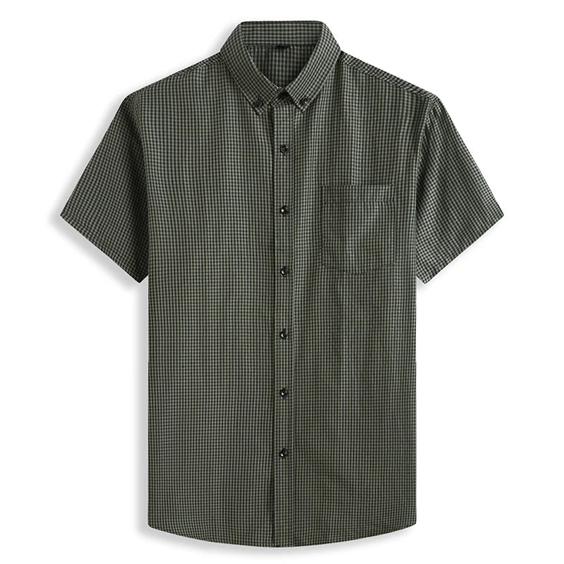 Chemises à carreaux confortables manches courtes, pur coton grande taille du M au 8XL