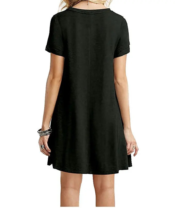 Femmes décontracté à manches courtes t-shirt robe Vintage col rond imprimé Mini robe ample élégant Simple Mini robe Streetwear robe d'été MAEJORKEN