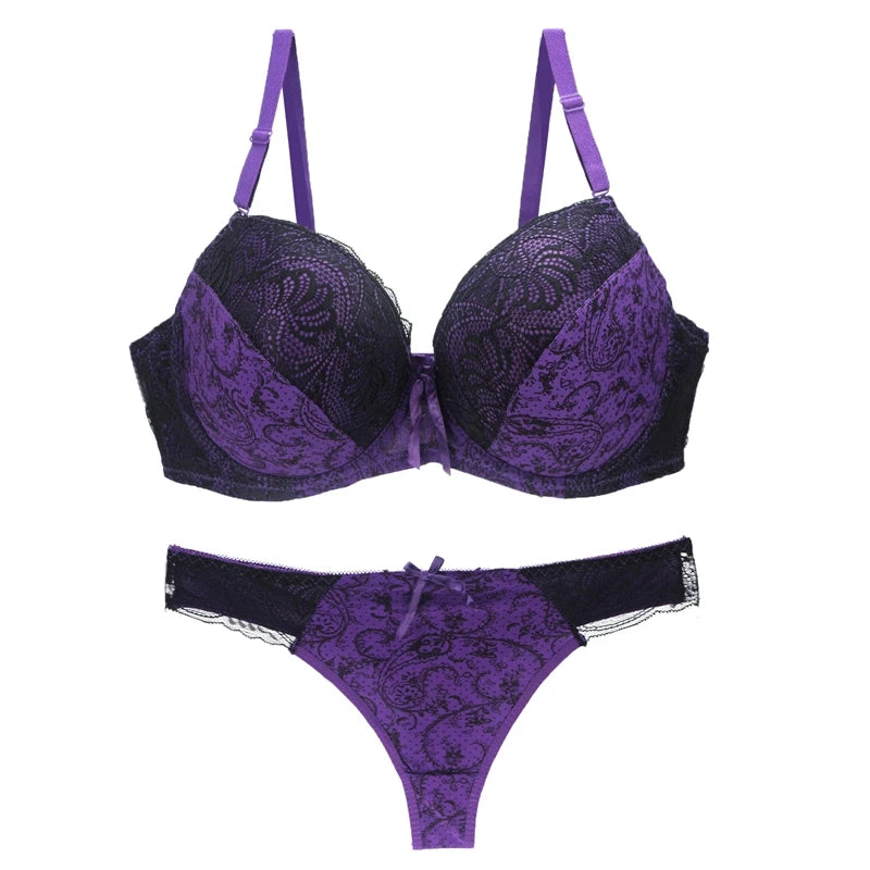 Ensemble soutien-gorge et string brassière en coton 70B au 100E