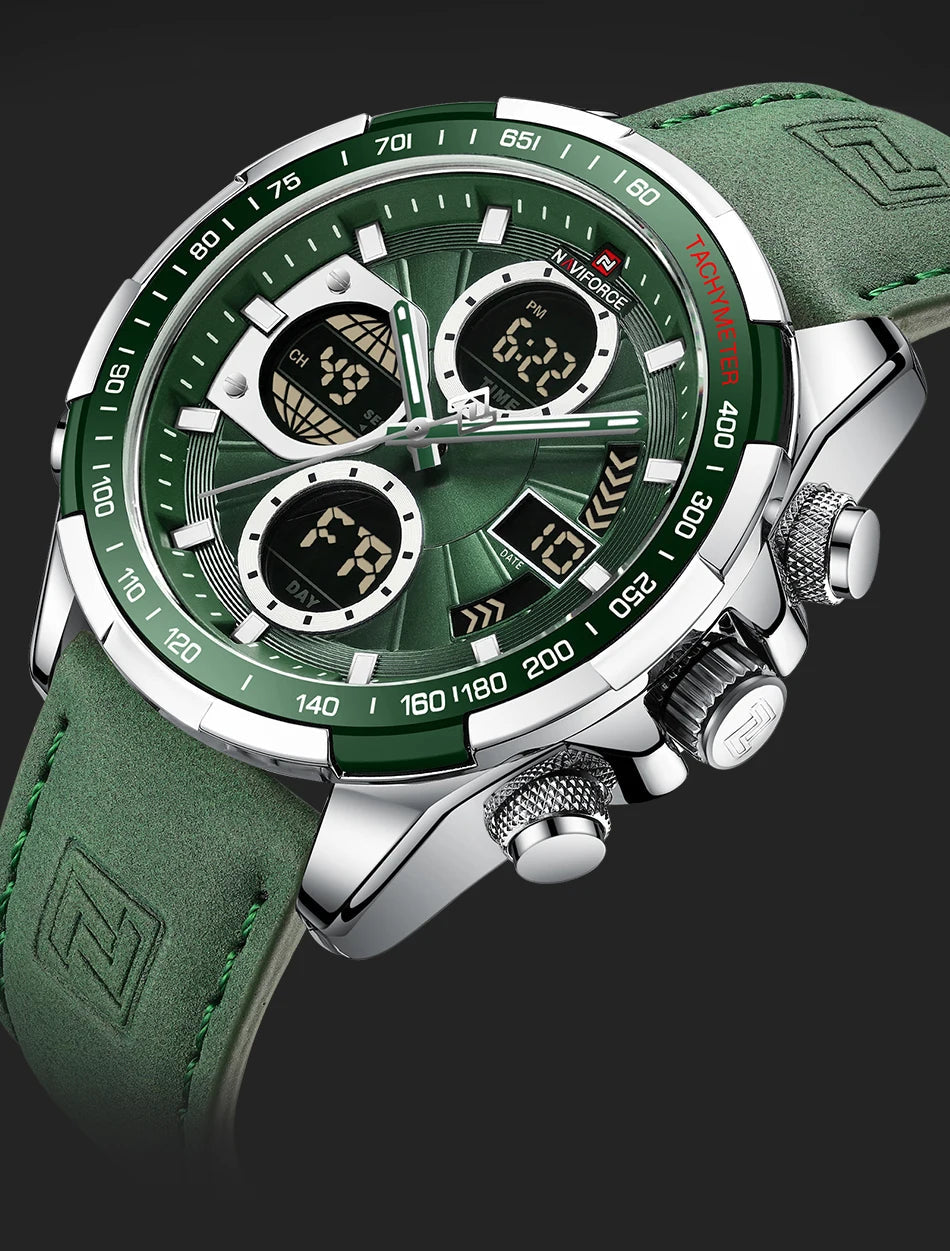 NAVIFORCE montre militaire pour hommes chronographe multifonction sport 3ATM étanche avec alarme affichage jour et Date horloge cadeaux masculins MAEJORKEN