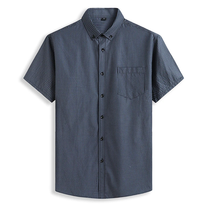 Chemises à carreaux confortables manches courtes, pur coton grande taille du M au 8XL