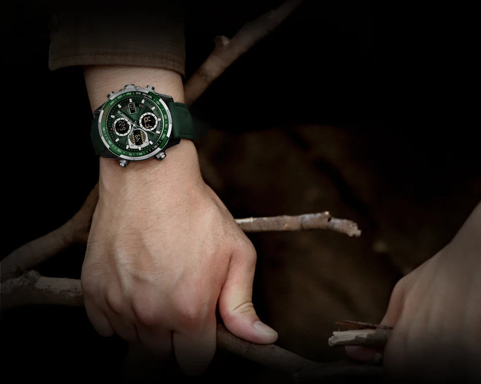 NAVIFORCE montre militaire pour hommes chronographe multifonction sport 3ATM étanche avec alarme affichage jour et Date horloge cadeaux masculins MAEJORKEN