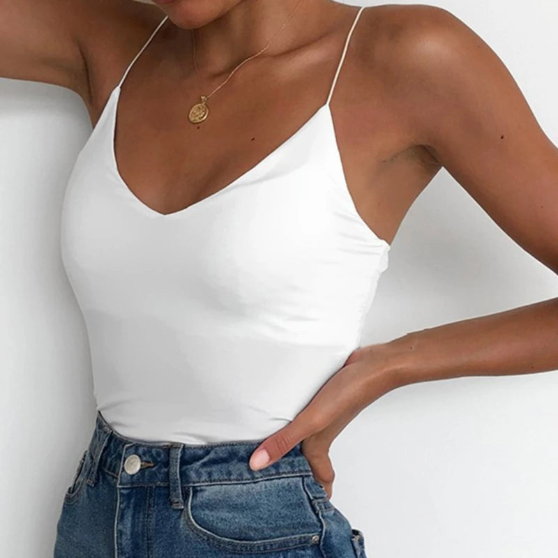 Débardeur en Satin pour femmes, fin, sauvage, solide, débardeur, bretelles Sexy, Tops basiques, Slim, sans manches, été, 2022 MAEJORKEN