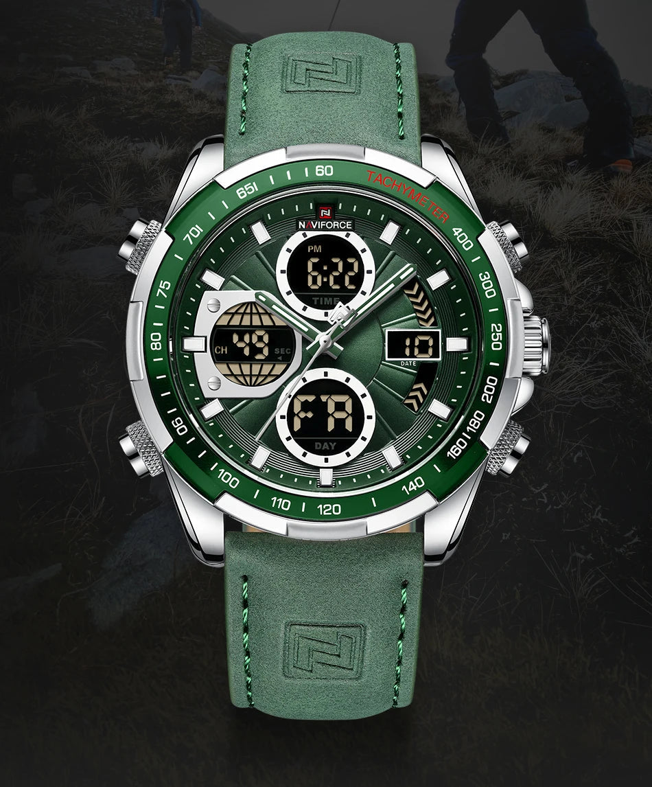 NAVIFORCE montre militaire pour hommes chronographe multifonction sport 3ATM étanche avec alarme affichage jour et Date horloge cadeaux masculins MAEJORKEN