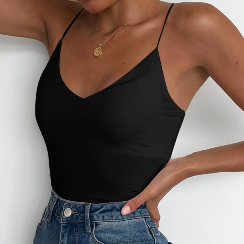 Débardeur en Satin pour femmes, fin, sauvage, solide, débardeur, bretelles Sexy, Tops basiques, Slim, sans manches, été, 2022 MAEJORKEN