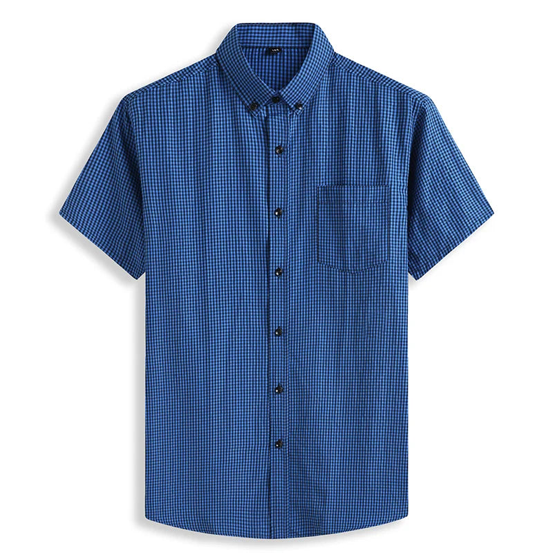 Chemises à carreaux confortables manches courtes, pur coton grande taille du M au 8XL
