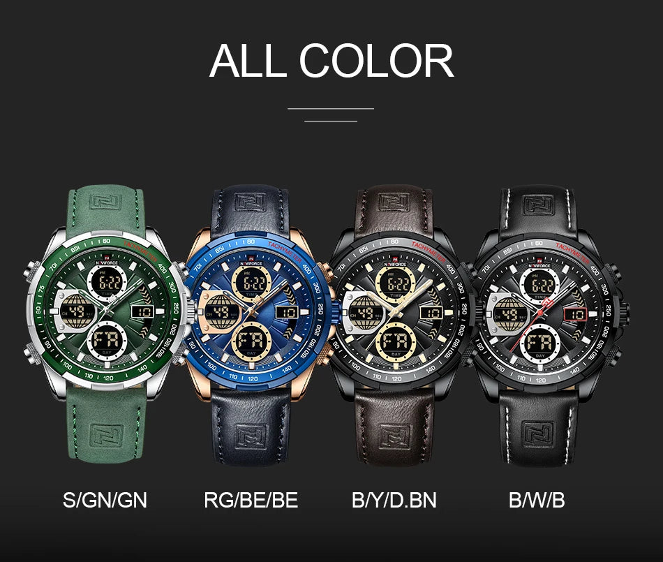NAVIFORCE montre militaire pour hommes chronographe multifonction sport 3ATM étanche avec alarme affichage jour et Date horloge cadeaux masculins MAEJORKEN