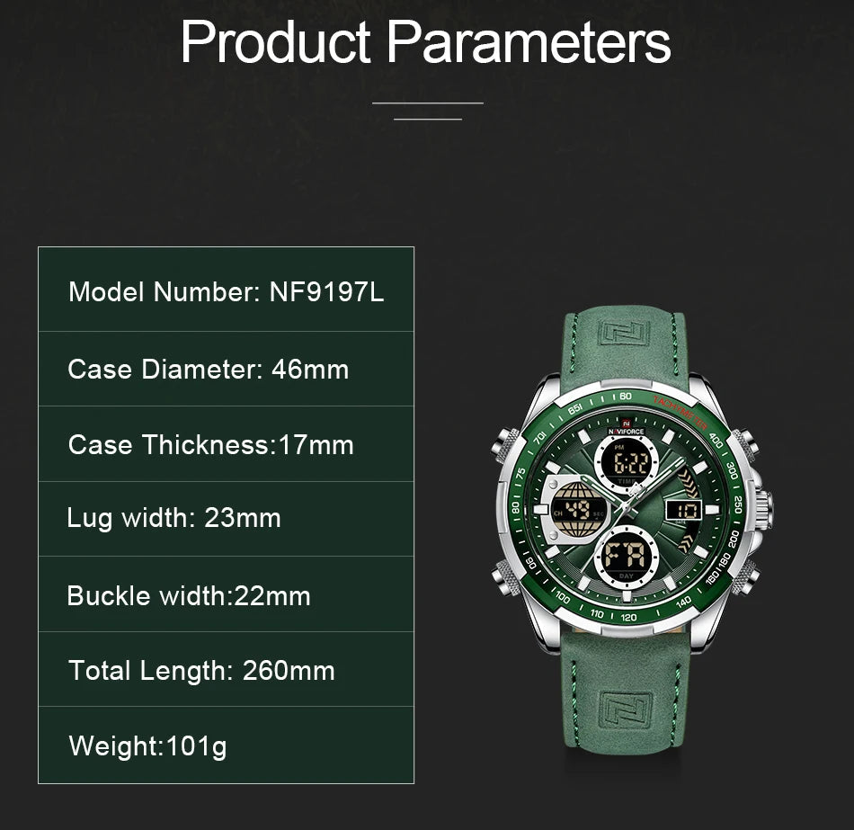 NAVIFORCE montre militaire pour hommes chronographe multifonction sport 3ATM étanche avec alarme affichage jour et Date horloge cadeaux masculins MAEJORKEN