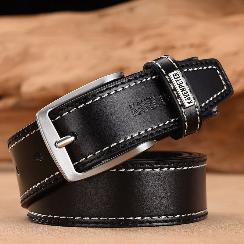 Ceinture en cuir véritable de vache pour homme