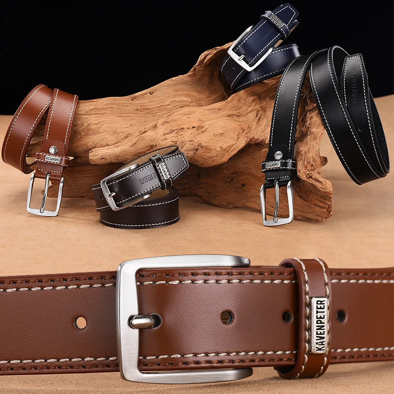 Ceinture en cuir véritable de vache pour homme