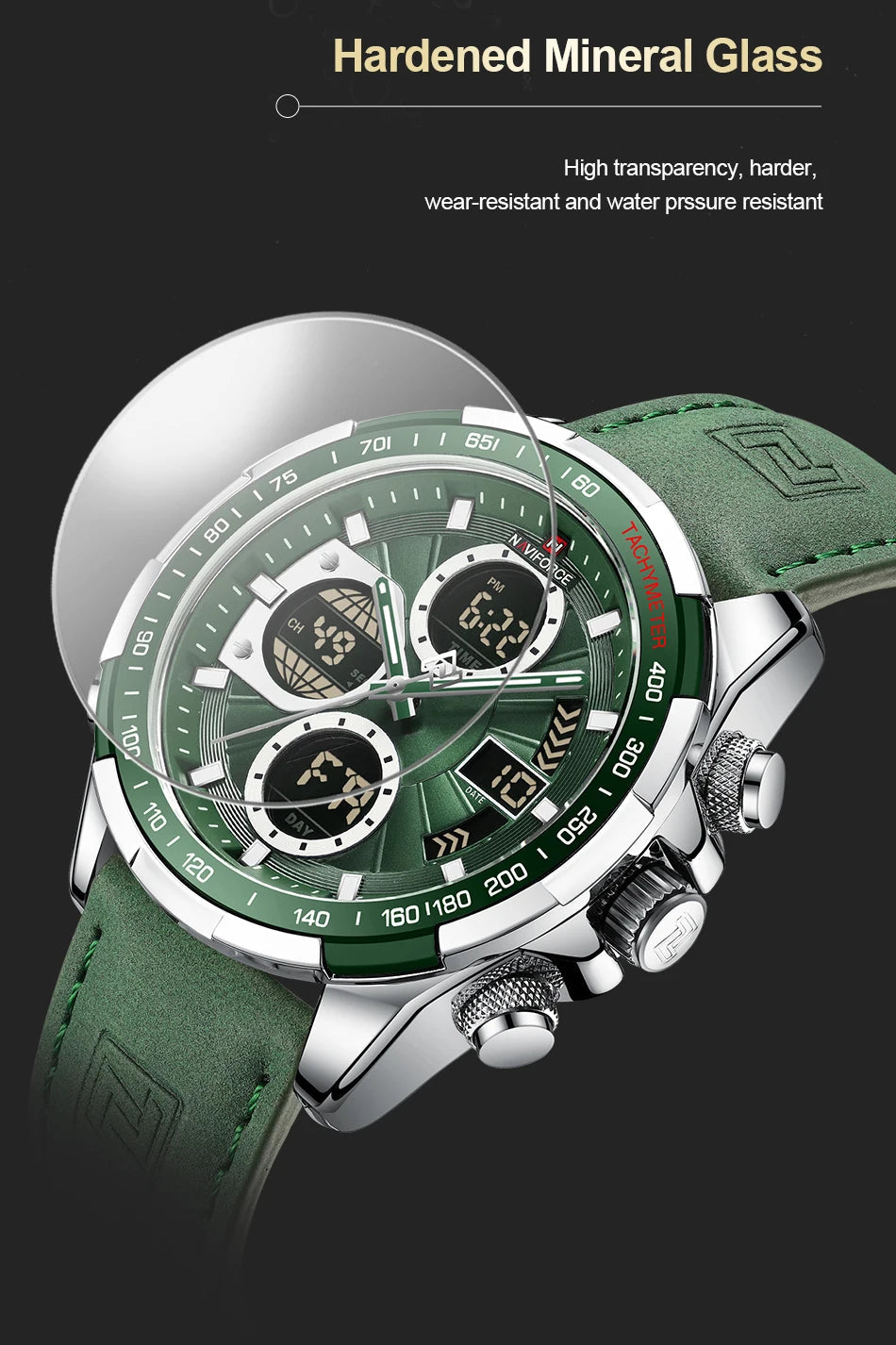 NAVIFORCE montre militaire pour hommes chronographe multifonction sport 3ATM étanche avec alarme affichage jour et Date horloge cadeaux masculins MAEJORKEN
