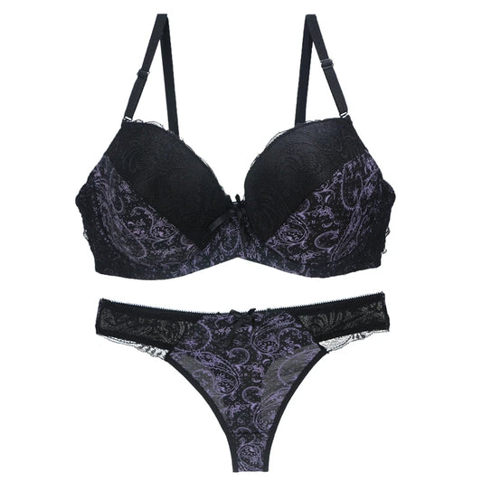 Ensemble soutien-gorge et string brassière en coton 70B au 100E