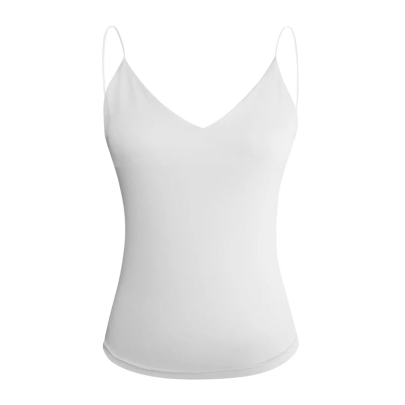 Débardeur en Satin pour femmes, fin, sauvage, solide, débardeur, bretelles Sexy, Tops basiques, Slim, sans manches, été, 2022 MAEJORKEN