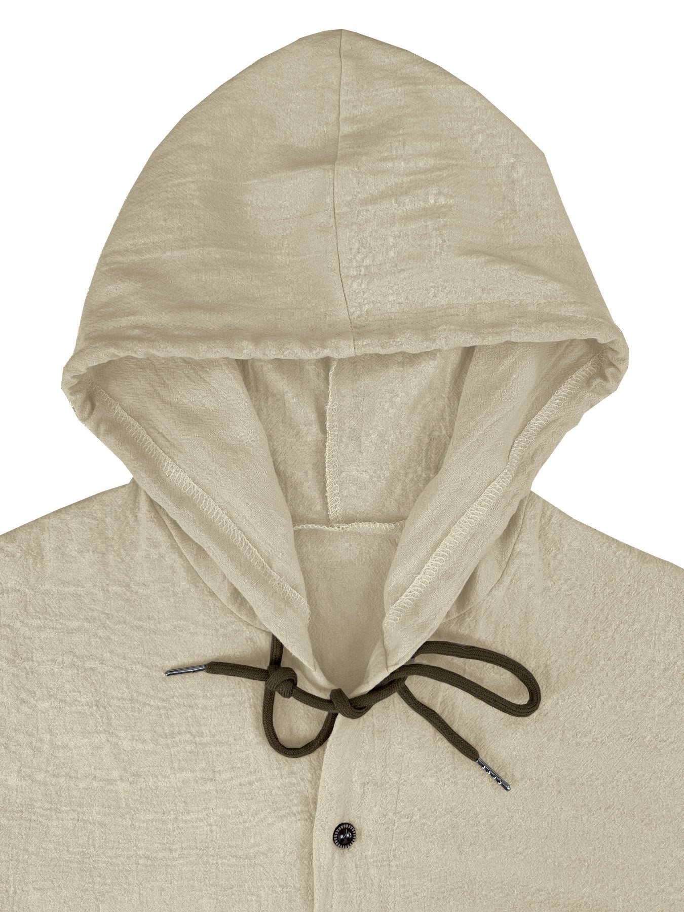 Chemise d'été en lin pour hommes à capuche manches longues du S au 3XL