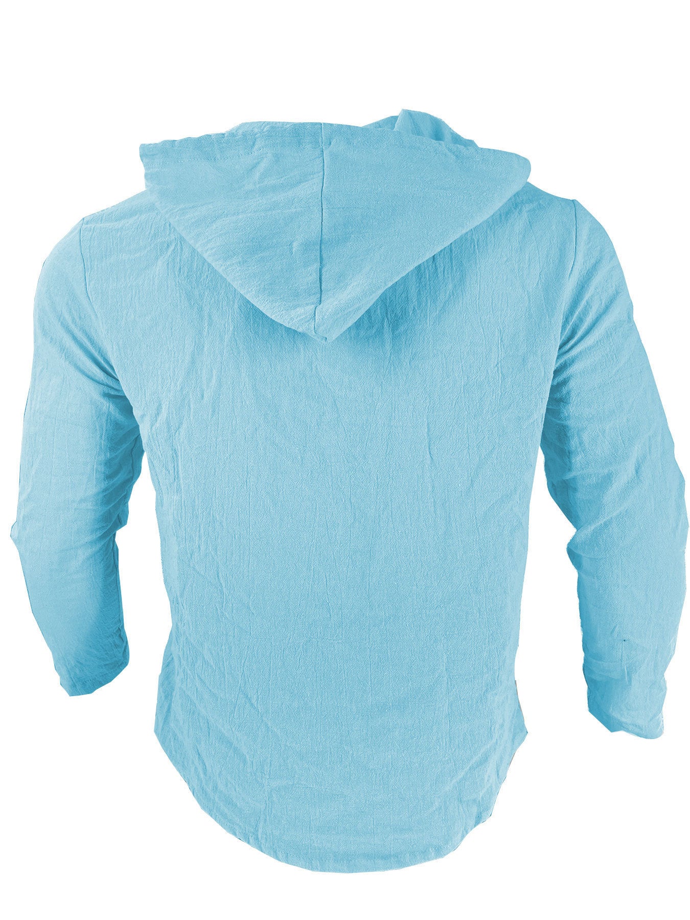 Chemise d'été en lin pour hommes à capuche manches longues du S au 3XL