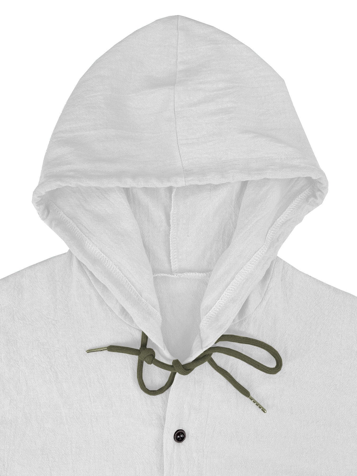 Chemise d'été en lin pour hommes à capuche manches longues du S au 3XL