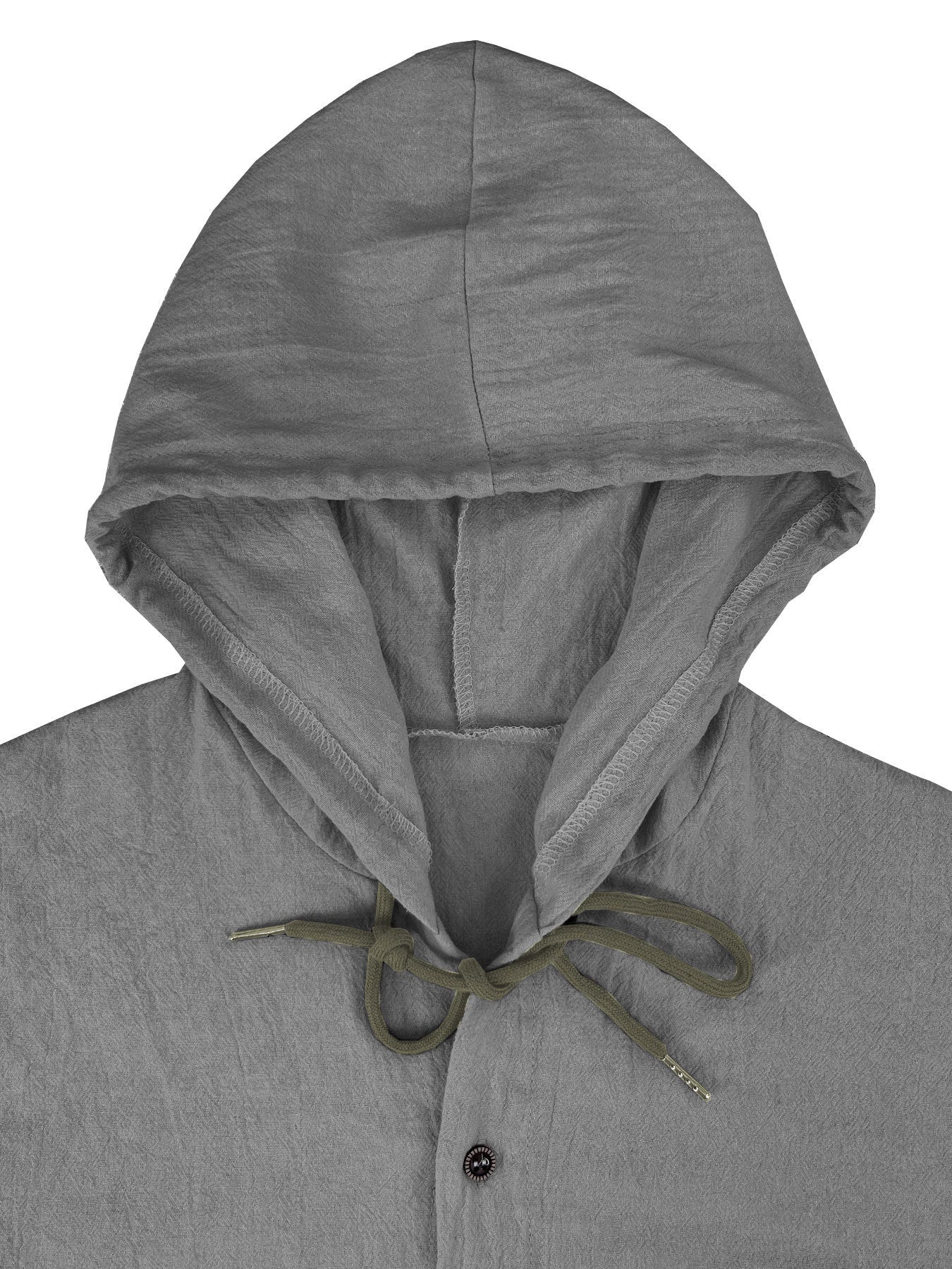 Chemise d'été en lin pour hommes à capuche manches longues du S au 3XL