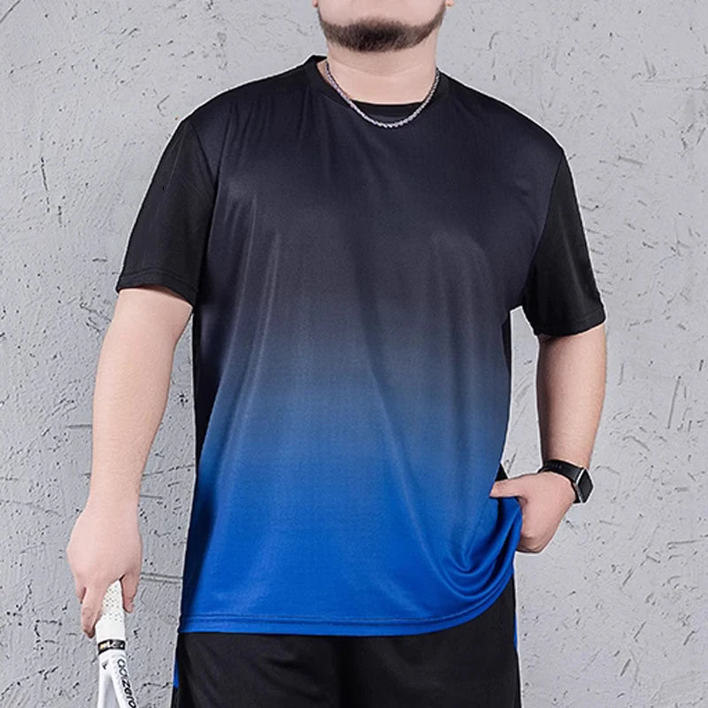 T-shirt homme grande taille 1XL-7XL manches courtes hauts printemps été dégradé t-shirts séchage rapide hommes Sport surdimensionné respirant T-shirt MAEJORKEN
