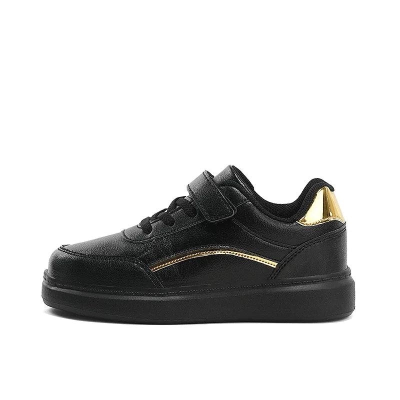 Baskets blanches en cuir PU pour enfants, chaussures de sport décontractées pour garçons, chaussures de Skate d'école de luxe, baskets de Tennis d'automne pour garçons MAEJORKEN