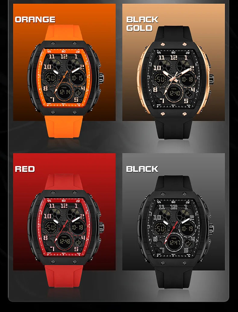 2025 marque hommes montre électronique montre numérique multifonctionnel réveil mode tendance Silicone étanche mâle mode horloge MAEJORKEN