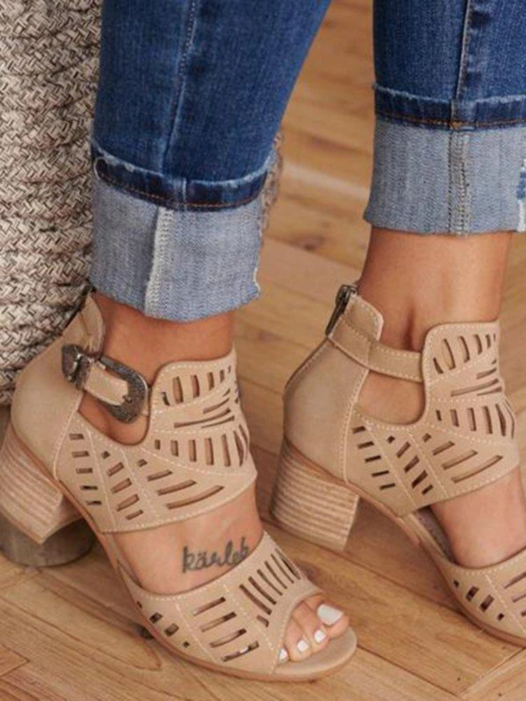 Sandales rétro gladiateur à talons hauts pour femmes, chaussures d'été décontractées à la mode Rome, grande taille 35-43, 2023 MAEJORKEN