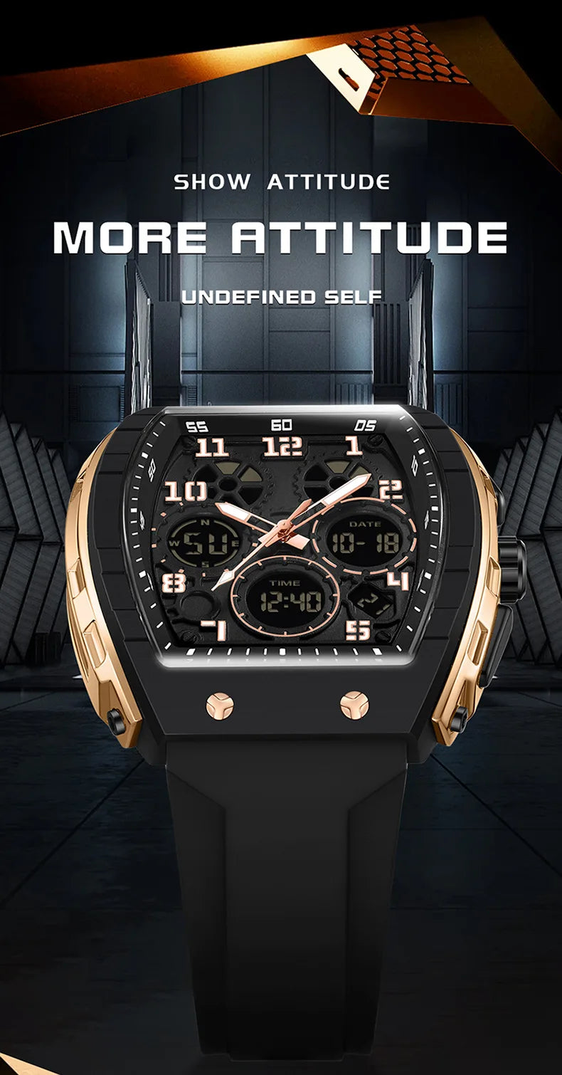 2025 marque hommes montre électronique montre numérique multifonctionnel réveil mode tendance Silicone étanche mâle mode horloge MAEJORKEN