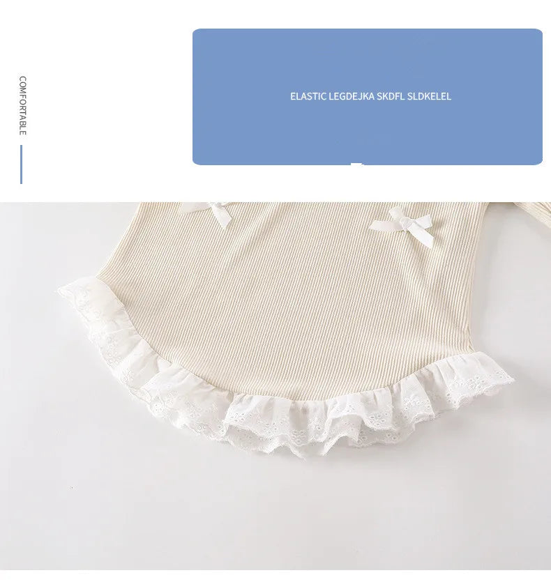 T-shirt à manches longues pour filles, avec nœud en dentelle, Style coréen, chemise inférieure de printemps pour enfants, nouvelle collection automne MAEJORKEN