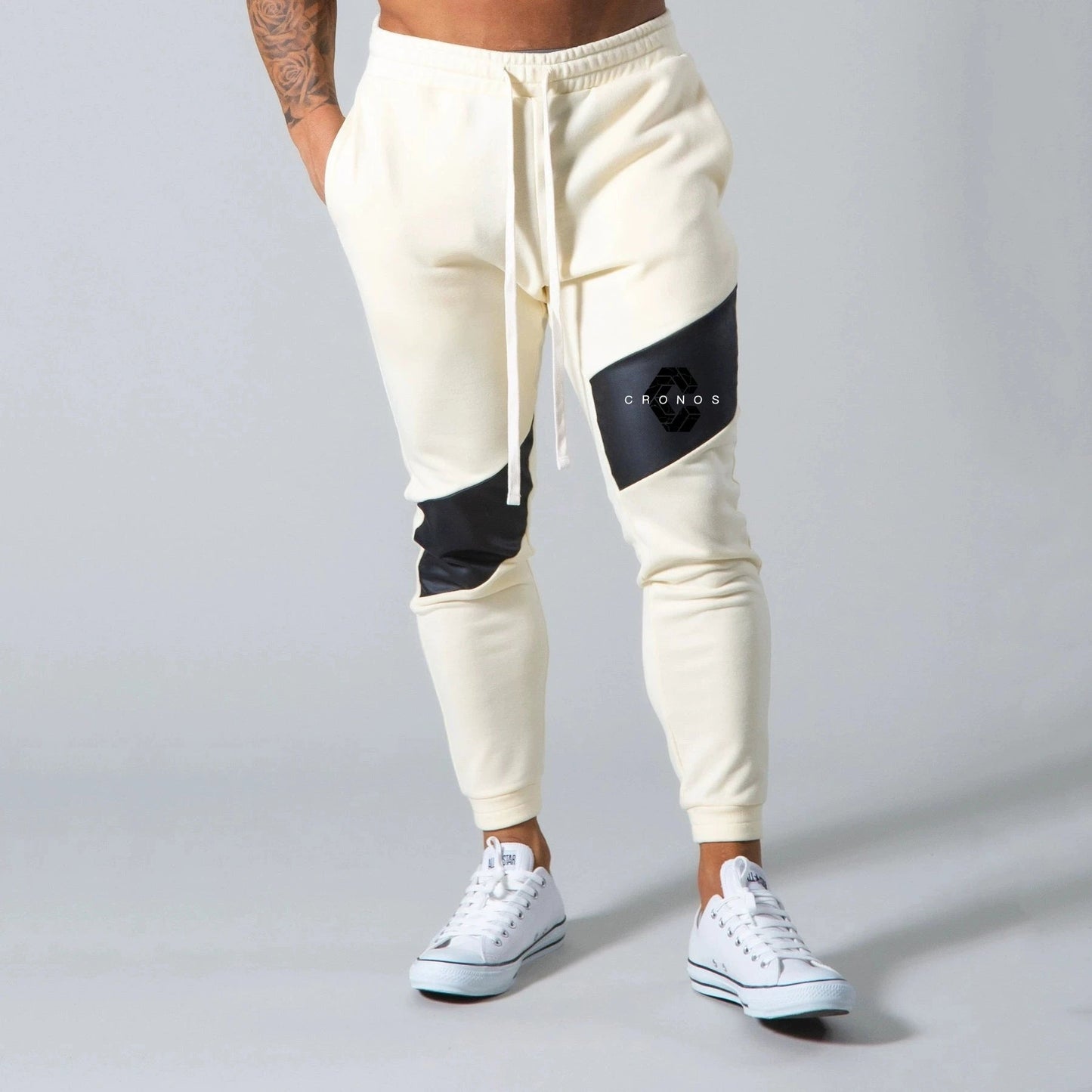 CRONOS GYM imprimer pantalon hommes pantalons de sport décontractés course entraînement Jogging vêtements de sport hommes Patchwork Joggers pantalons de survêtement pantalons longs MAEJORKEN