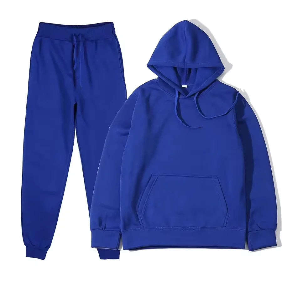 Ensemble survêtement couleur unie sweat à capuche + pantalon du S au 3XL