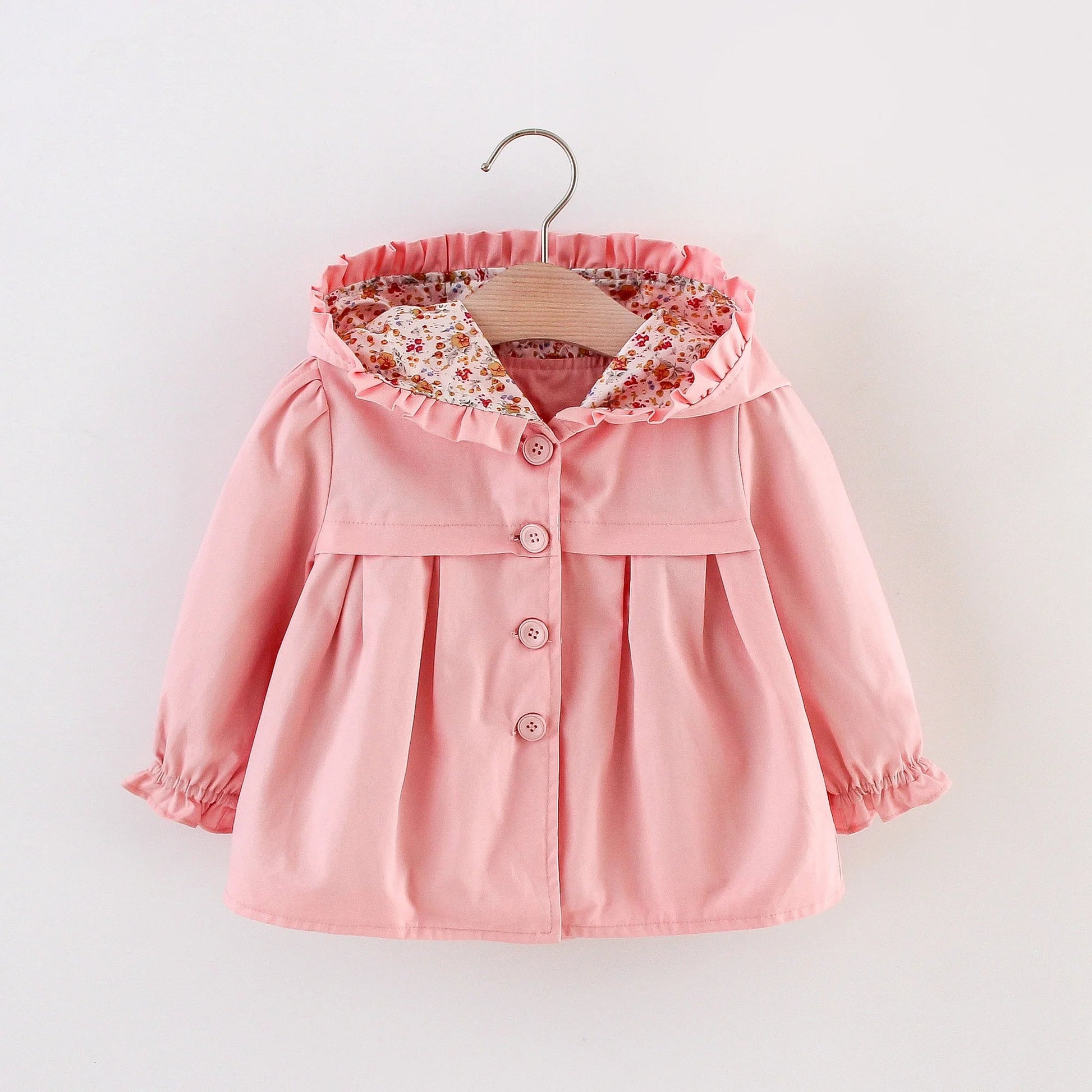 Veste d'automne pour bébé fille de 0 à 3 ans, coupe-vent en coton à manches longues, veste à capuche pour bébé fille MAEJORKEN