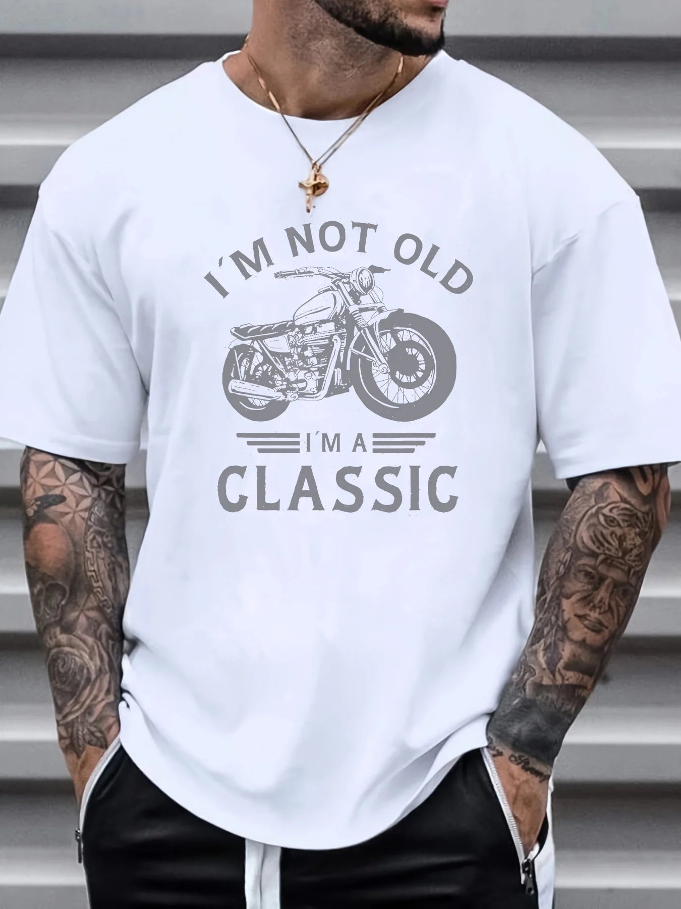T-shirt à manches courtes et col rond pour hommes, 100% pur coton, décontracté, ample, modèle de voiture classique, imprimé, sport, été MAEJORKEN