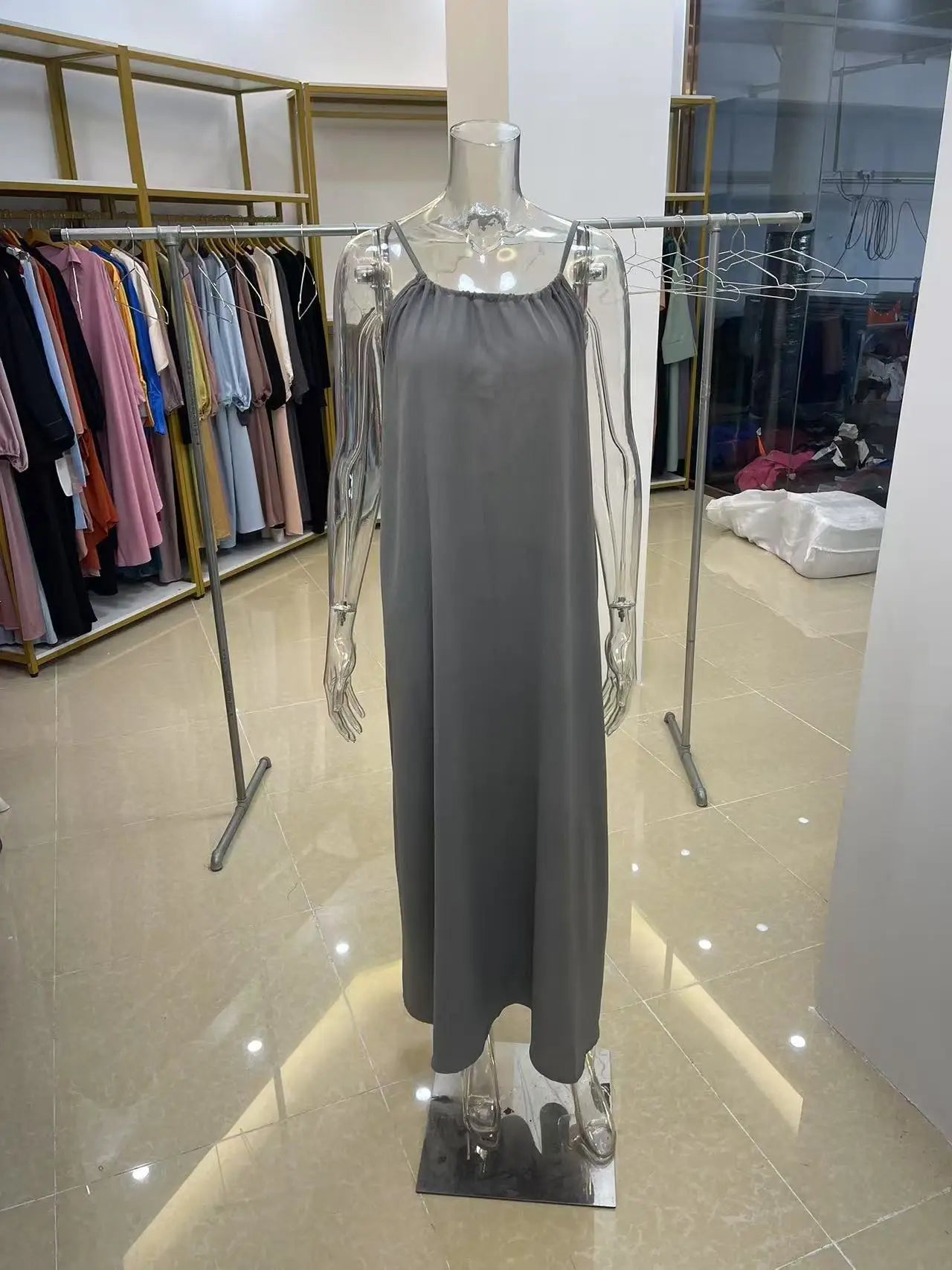 Nouvelle arrivée : Robe longue décontractée sans bretelles ni dos pour femme, confortable pour la maison et la nuit MAEJORKEN