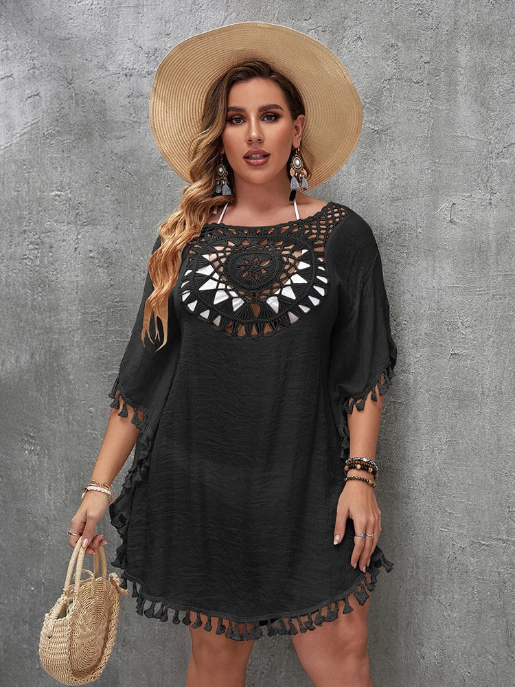 Robe de plage ample, grande taille, Sexy, Cover-Up pour les maillots de bain, ajouré, décontractée, pour les vacances, vêtements de plage MAEJORKEN